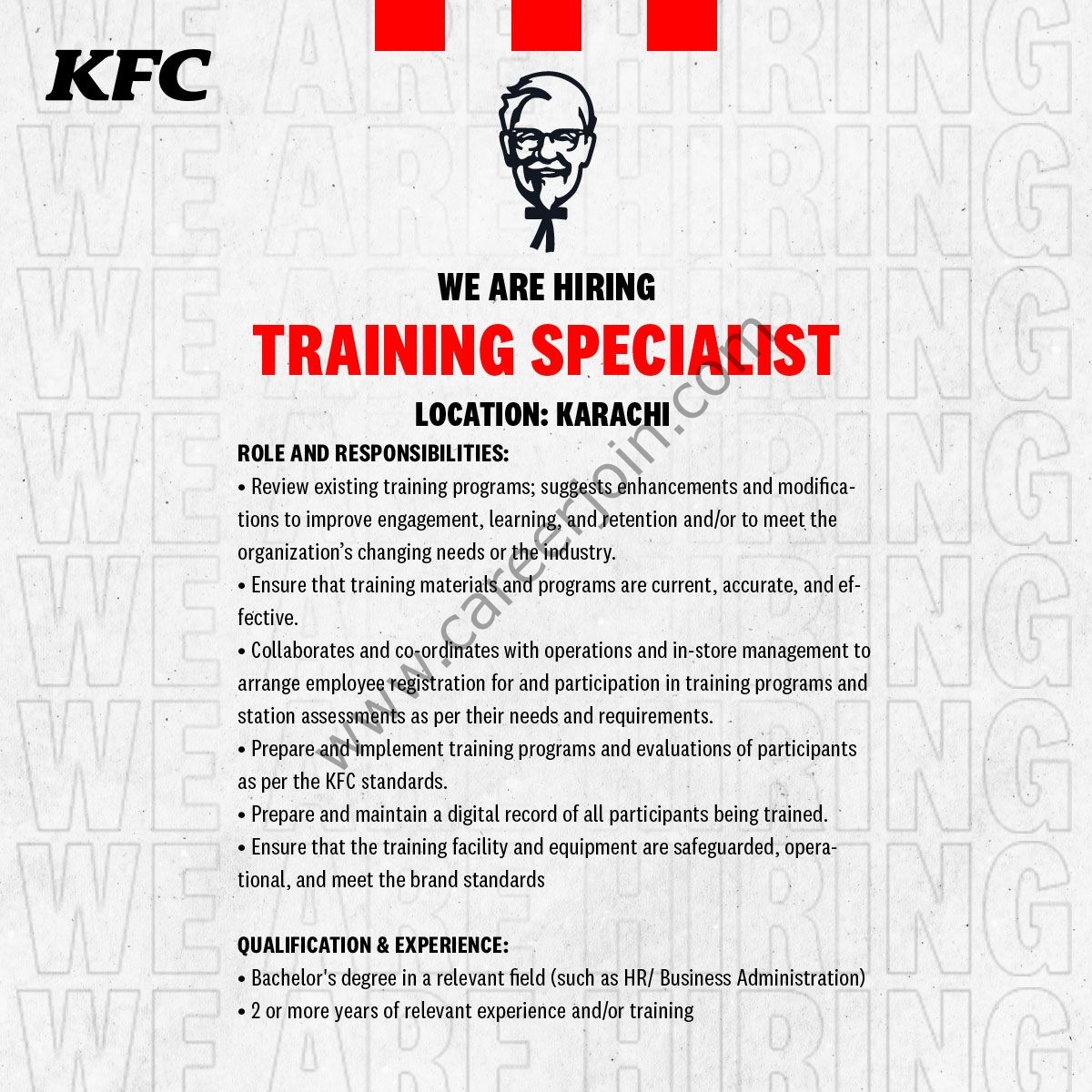 KFC Pakistan Jobs Training Specialist 1