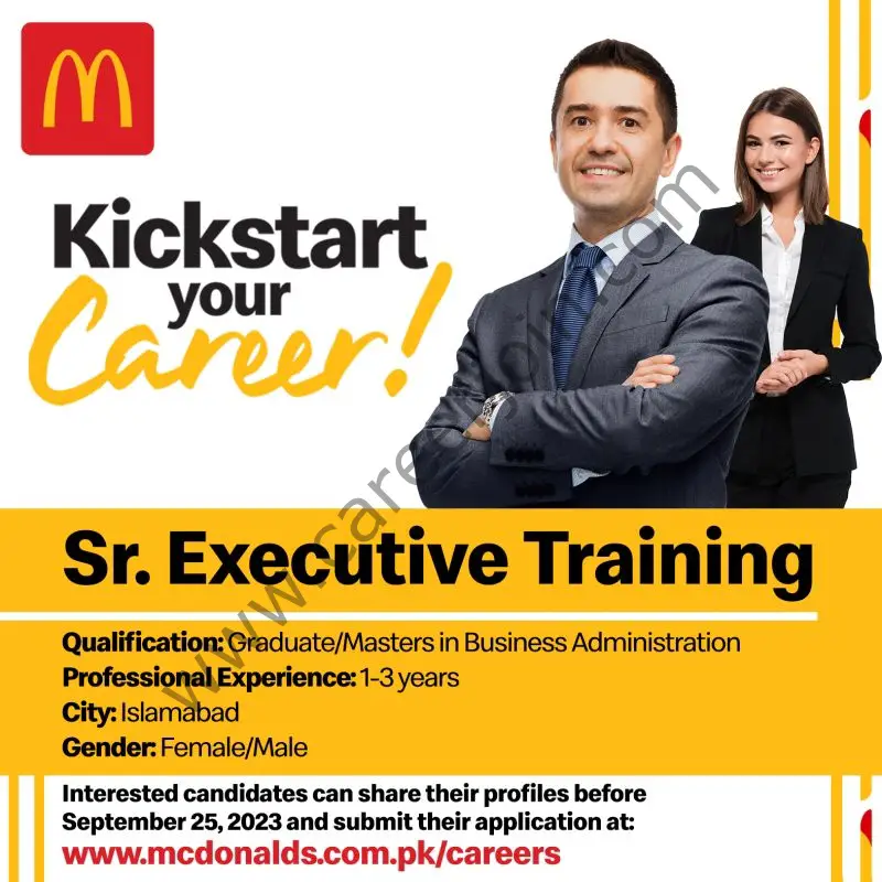 McDonald's Pakistan Jobs Senior Executive Training 1