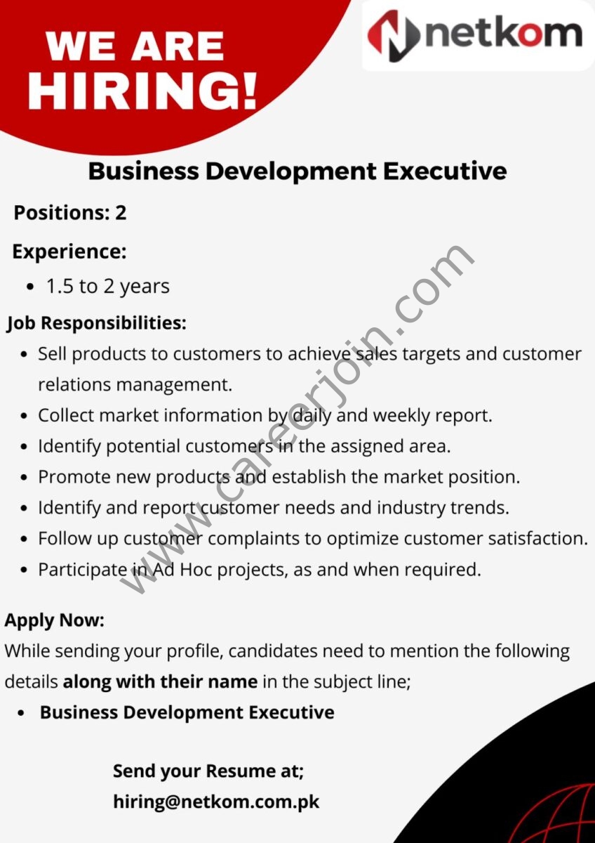 Netkom Technologies Jobs Business Development Executive 1