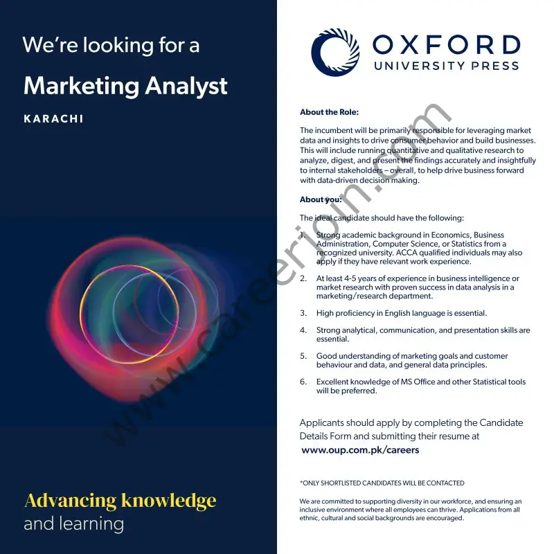 Oxford University Press OUP Jobs Marketing Analyst 1