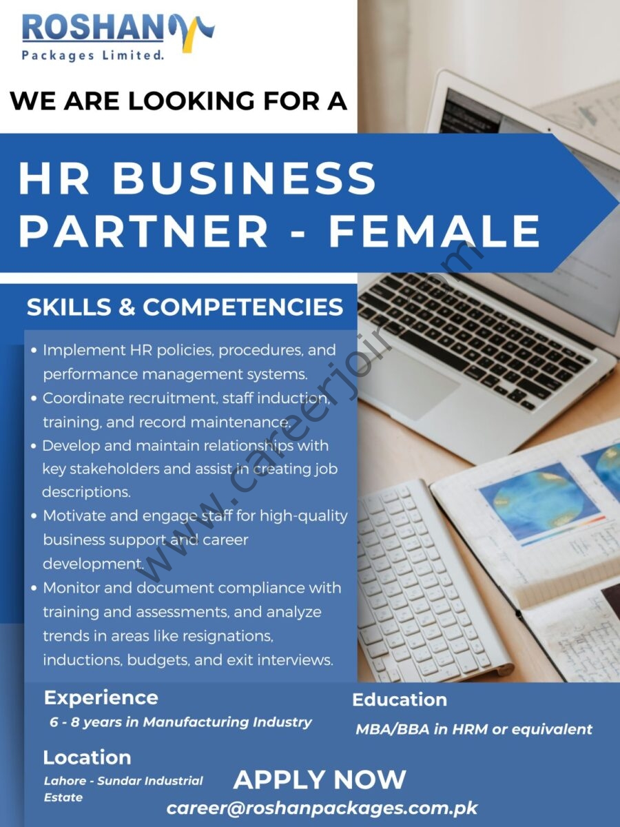 Roshan Packages Limited Jobs HR Business Partner 1