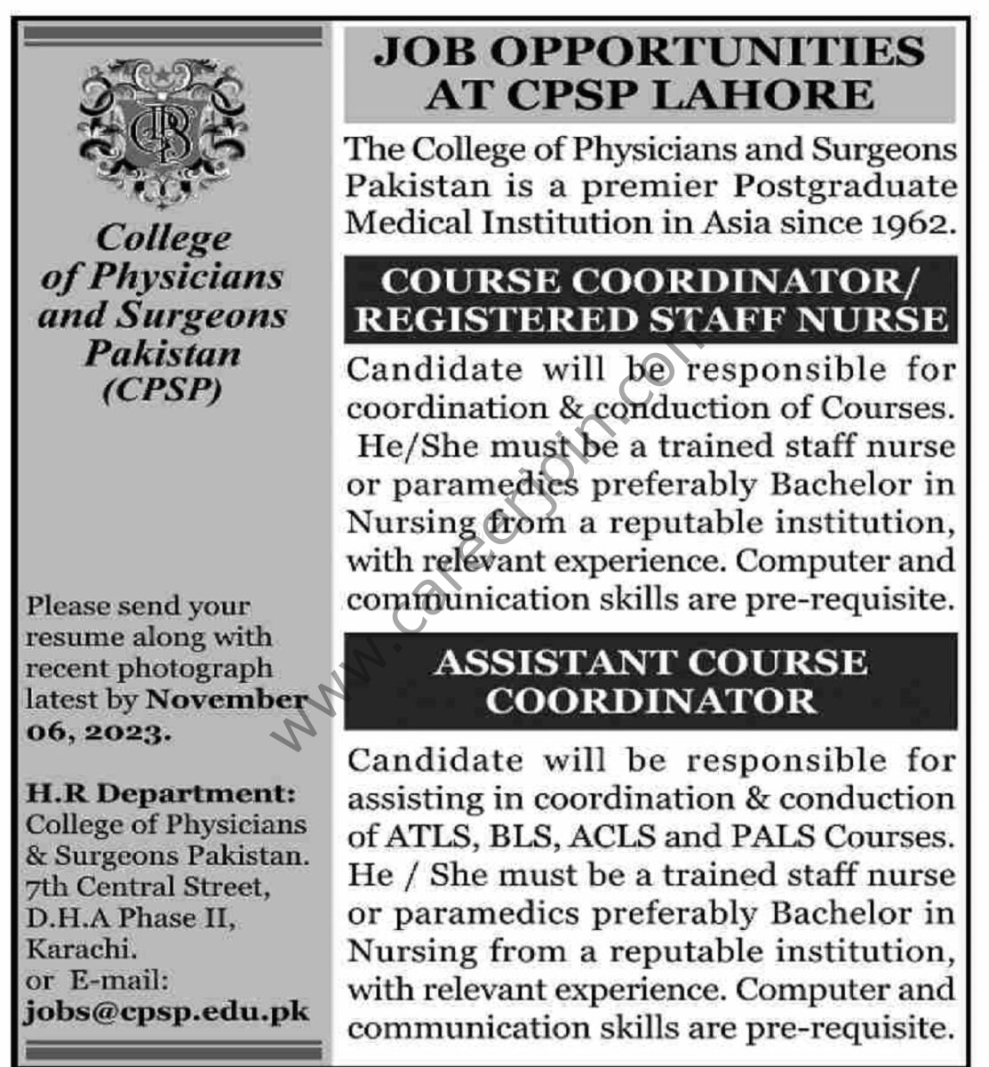 College of Physicians & Surgeons CPSP Jobs 22 October 2023 Dawn 1
