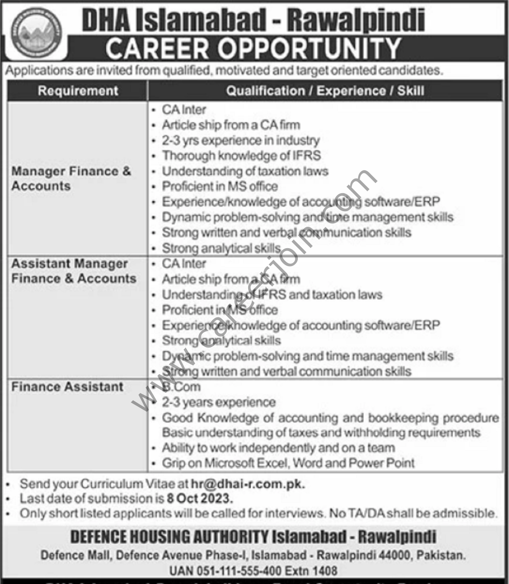 DHA Islamabad Jobs 01 October 2023 The News 1