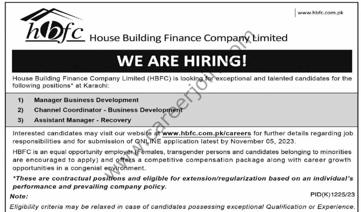 HBFC House Building Finance Co Ltd Jobs 22 October 2023 Dawn 1