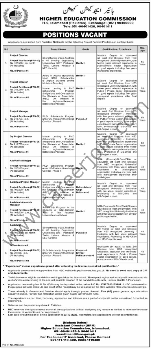 Higher Education Commission HEC Jobs 08 October 2023 Dawn 1