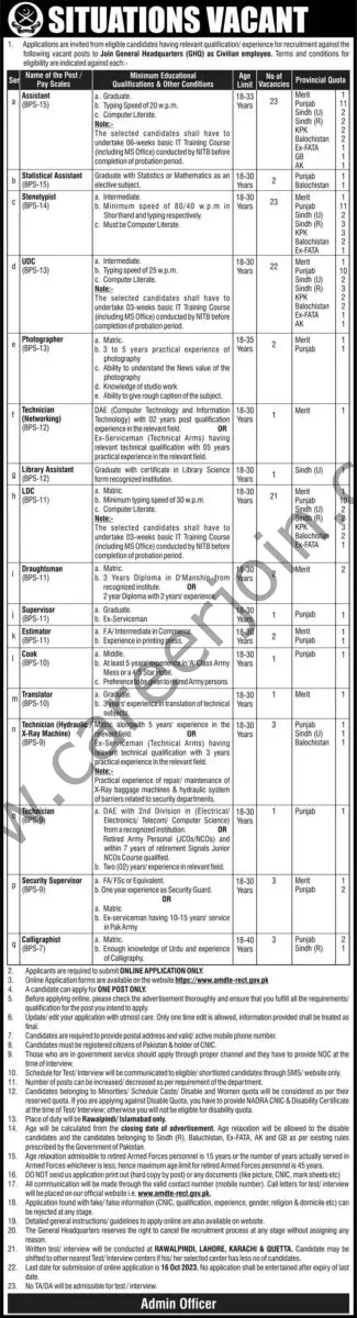 Join General Headquaters GHQ Jobs 01 October 2023 Express 1