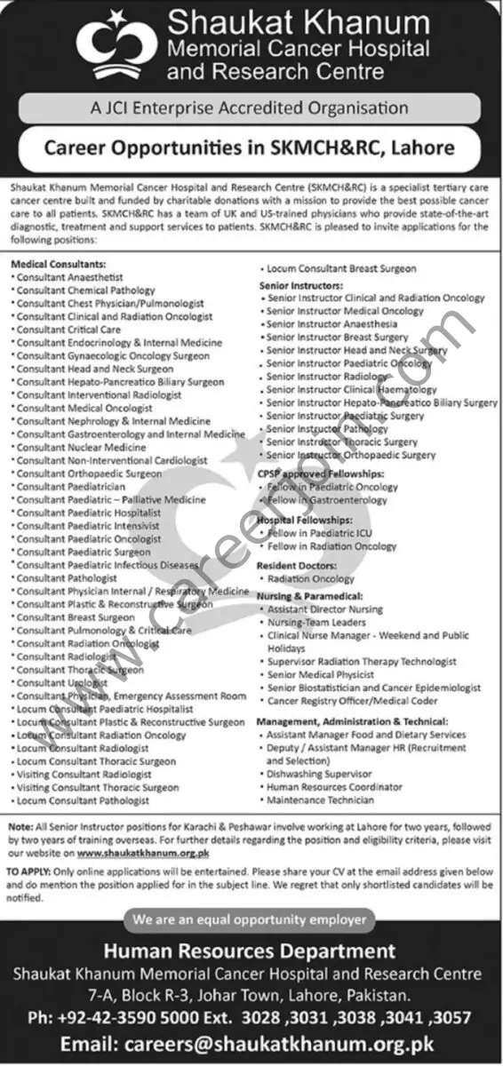 Shaukat Khanum Memorial Cancer Hospital & Research Centre Jobs 01 October 2023 The News 1