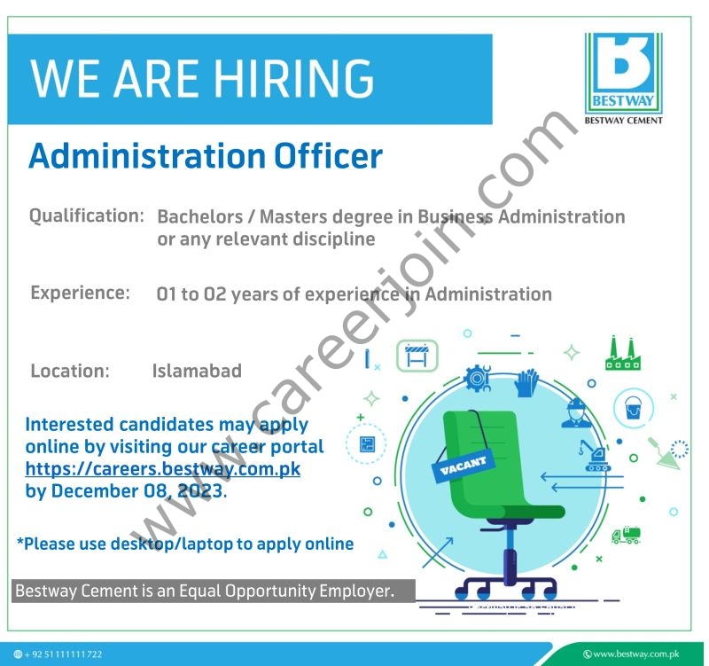 Bestway Cement Limited Jobs Administration Officer 1