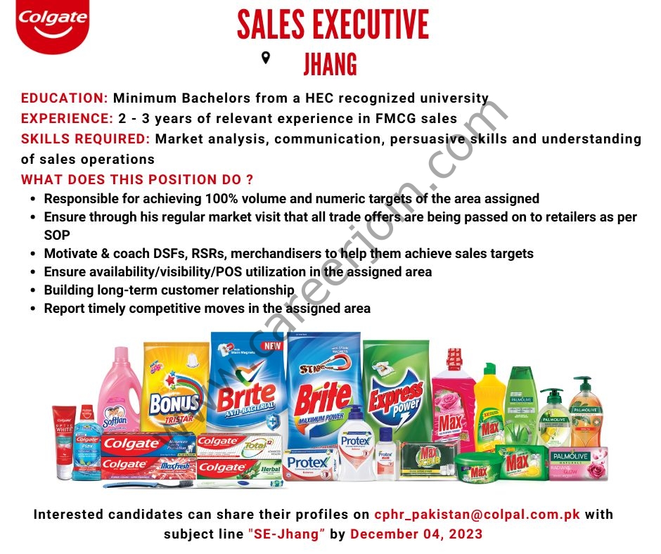 Colgate Pamolive Pakistan Jobs Sales Executive 1