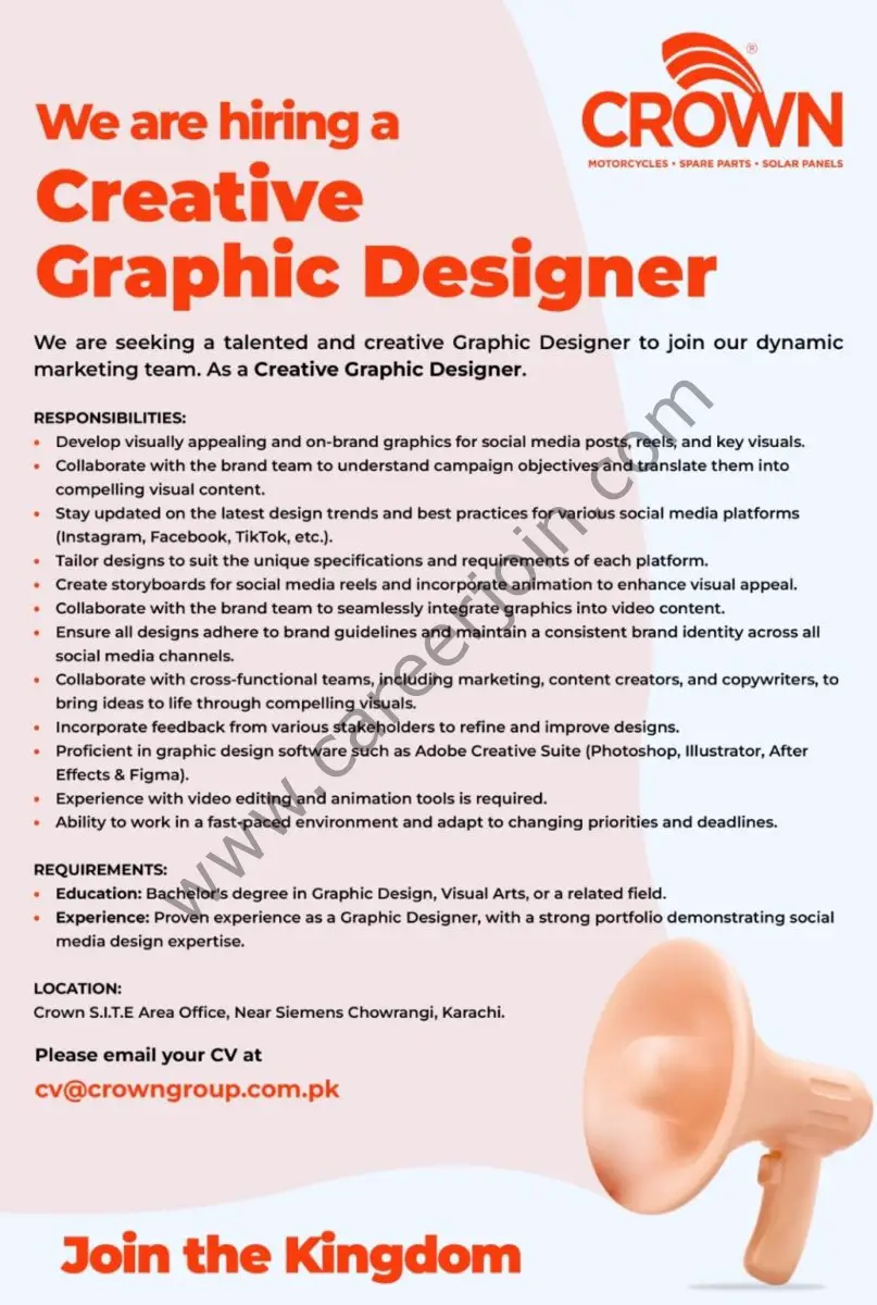 Crown Group Of Companies Jobs Creative Graphic Designer 1