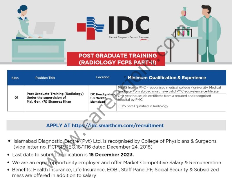 Islamabad Diagnostic Centre Pvt Ltd IDC Jobs November 2023 2