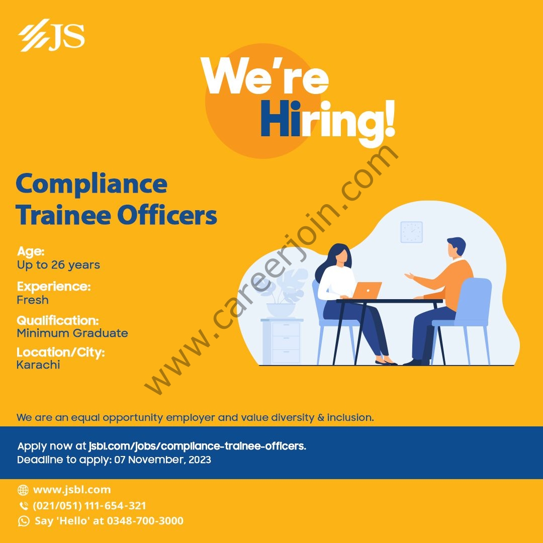 JS Bank Limited Jobs Compliance Trainee Officers 1