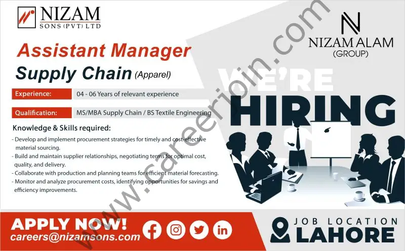 Nizam Sons Pvt Ltd Jobs November 2023 2