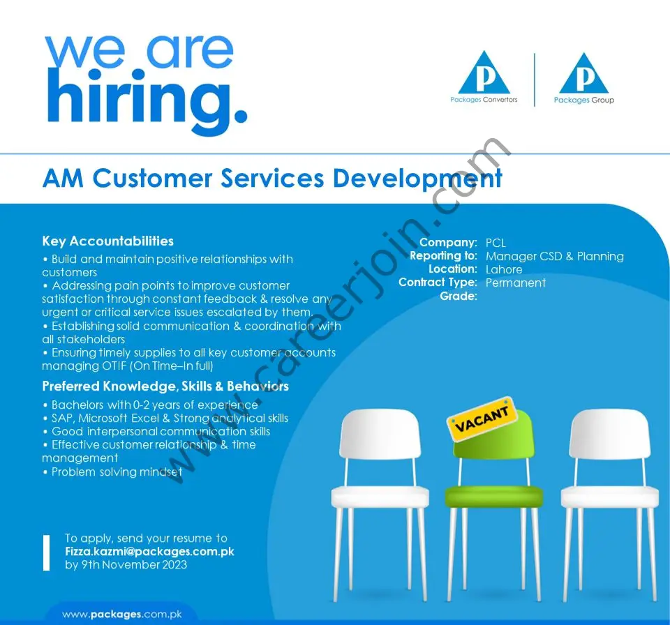 Packages Convertors Jobs AM Customer Services Development 1