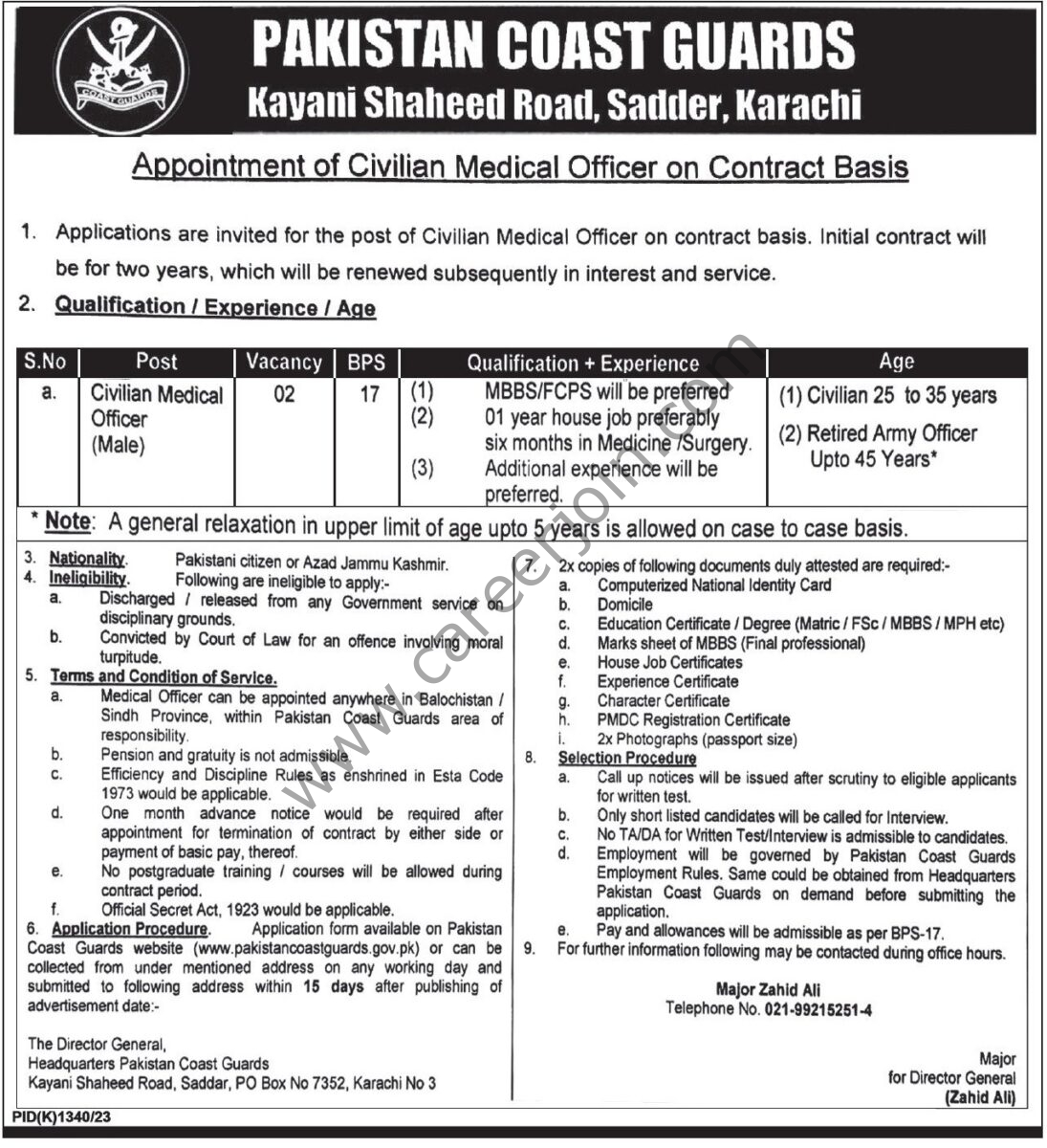 Pakistan Coast Guards Jobs 05 November 2023 Express Tribune 1