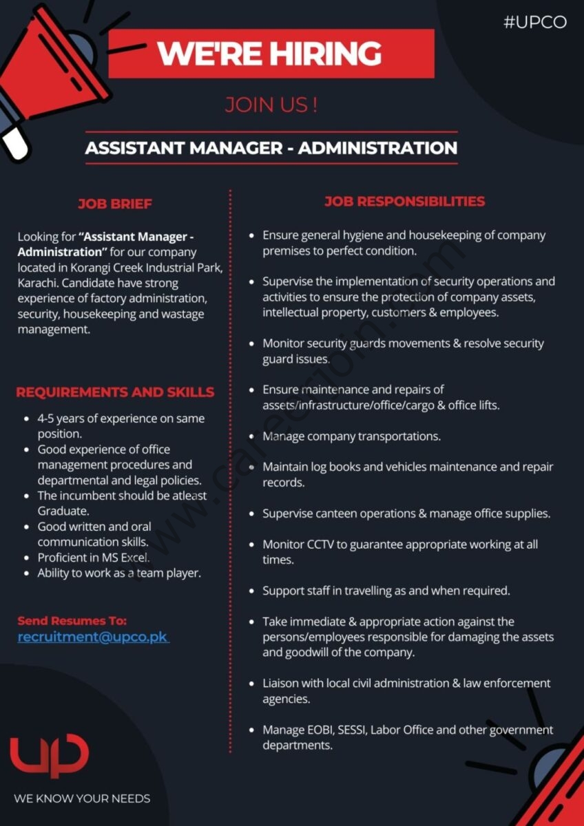 Universal Packaging Pvt Ltd Jobs Assistant Manager Administration 1