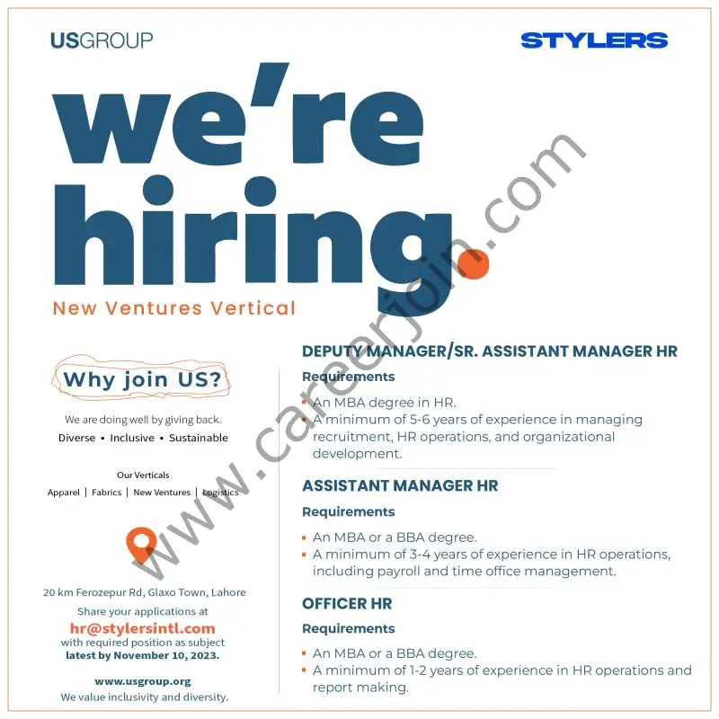 Stylers International Jobs November 2023 1