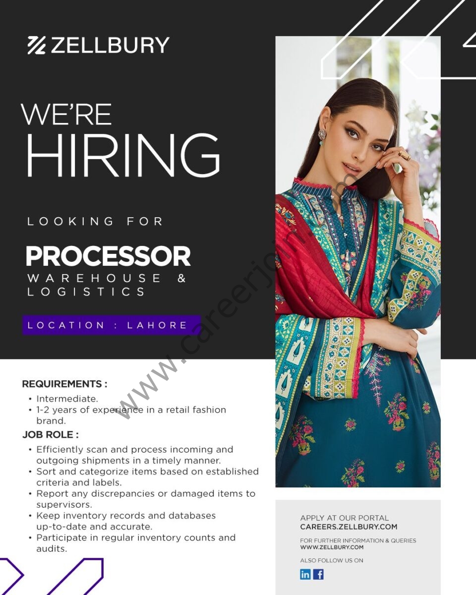 Zellbury Pakistan Jobs Procesoor Warehouse & Logistics 1
