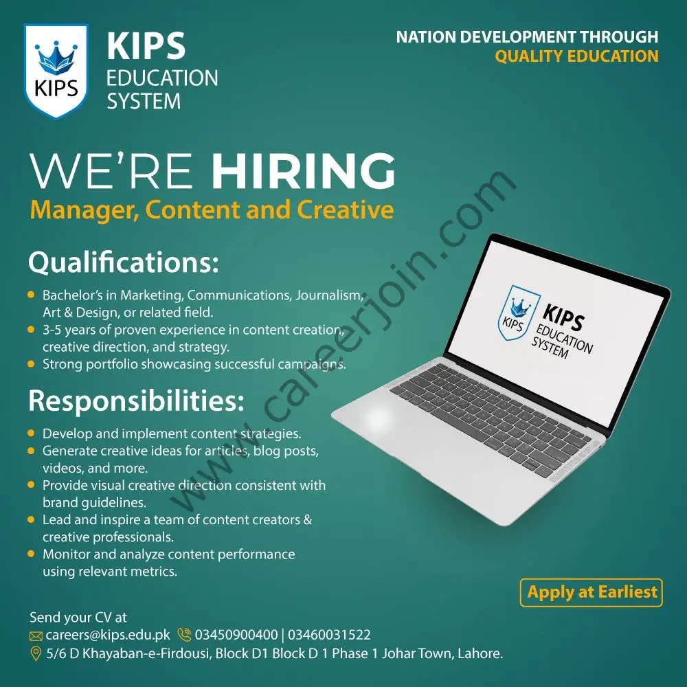 KIPS Education System Jobs December 2023 2