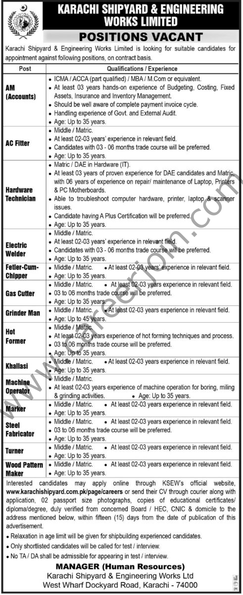 Karachi Shipyard & Engineering Works Ltd Jobs 10 Decemeber 2023 Express Tribune 1