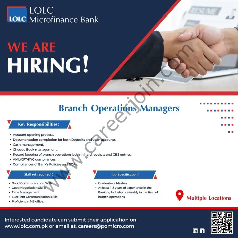 LOLC Microfinance Bank Jobs Branch Operations Manager 1