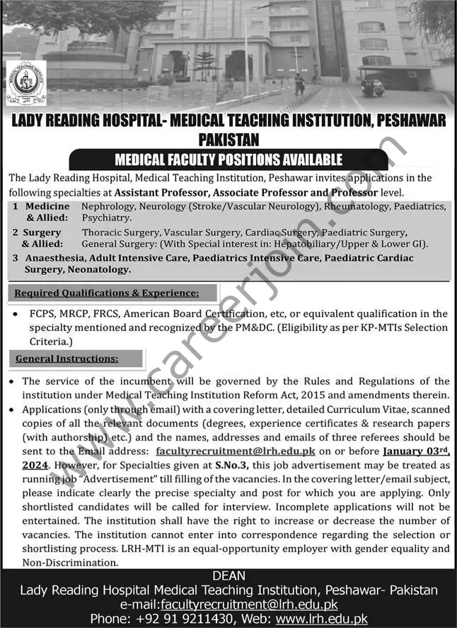 Lady Rading Hospital MTI Peshawar Jobs 12 Decemeber 2023 Express 03 1