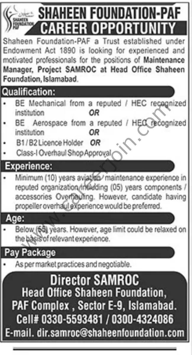 Shaheen Foundation PAF Jobs 24 December 2023 The News 1