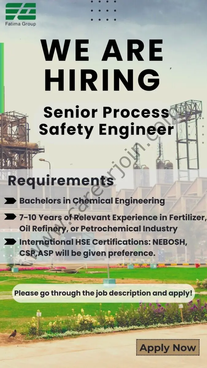 Fatima Group Jobs Senior Process Safety Engineer 1