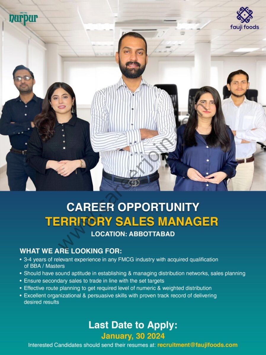 Fauji Foods Limited Jobs Territory Sales Manager 1