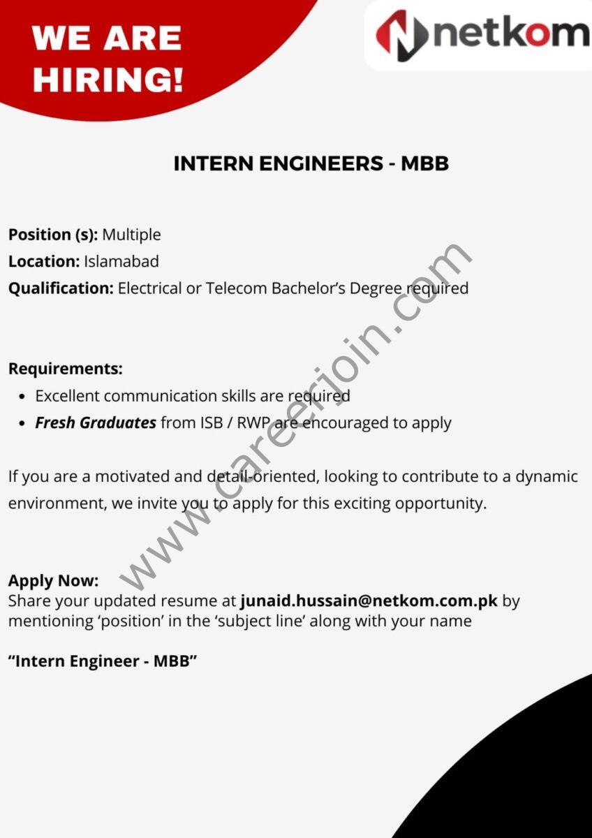 Netkom Technologies Jobs Interns Engineer MBB 1