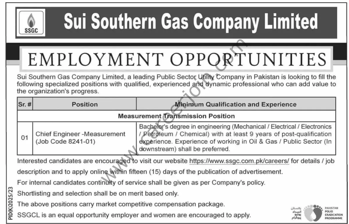 Sui Southern Gas Co Ltd SSGC Jobs 14 January 2024 Dawn 1