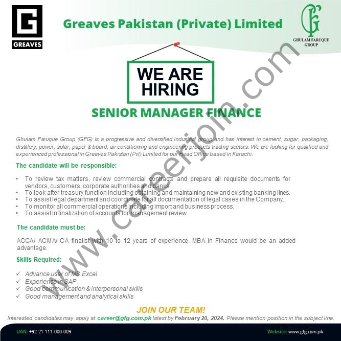 Greaves Pakistan Pvt Ltd Jobs February 2024 2