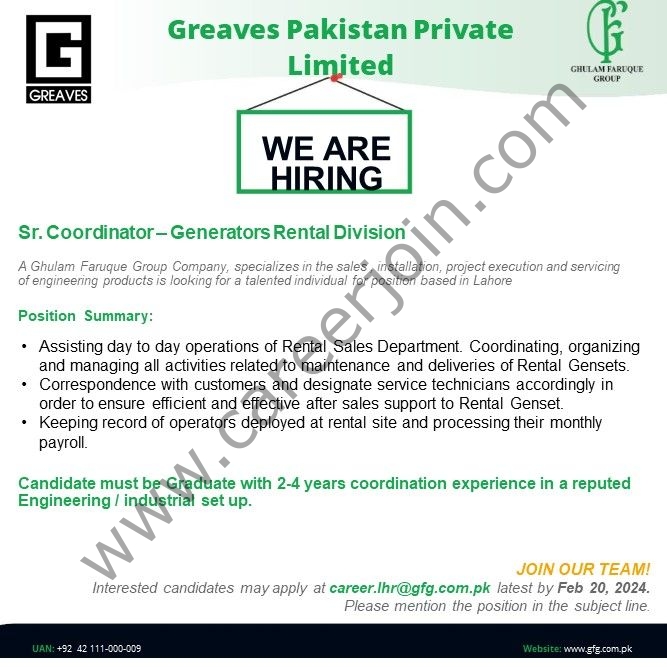 Greaves Pakistan Pvt Ltd Jobs February 2024 3