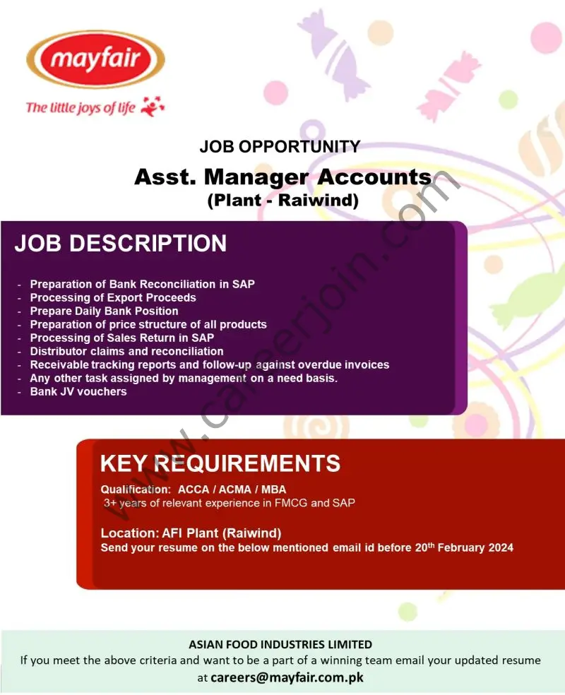 Mayfair Pakistan Jobs Assistant Manager Accounts 1