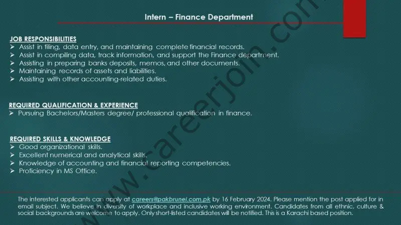 Pak Brunei Investment Company Limited Internship February 2024 1