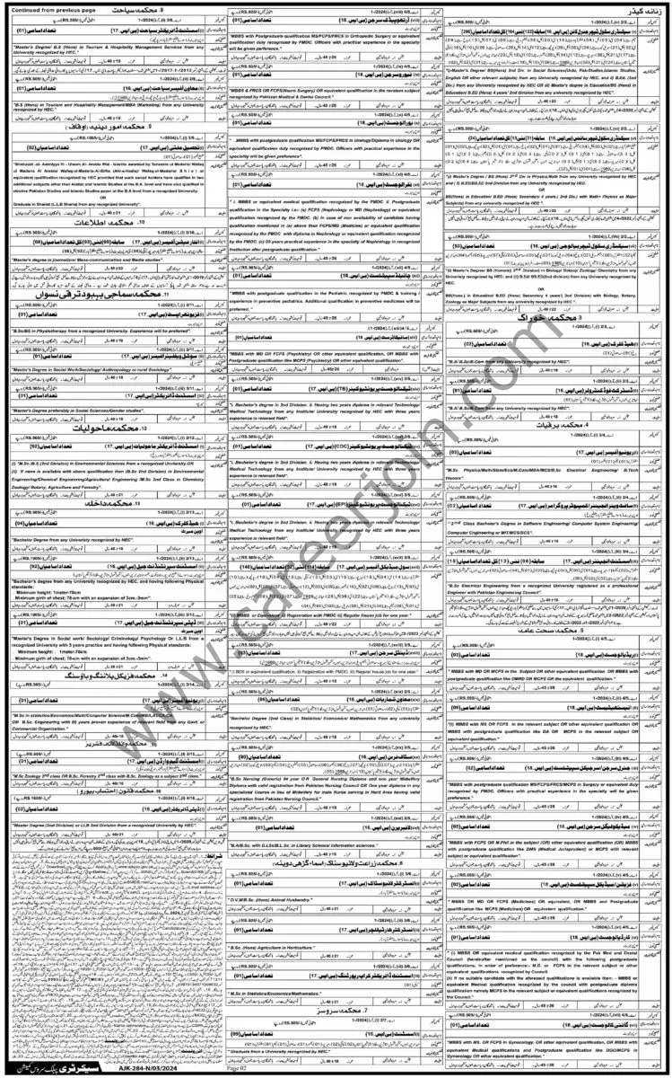 Azad Jammu & Kashmir Public Service Commission AJKPSC Jobs 03 March 2024 Dawn 01 2