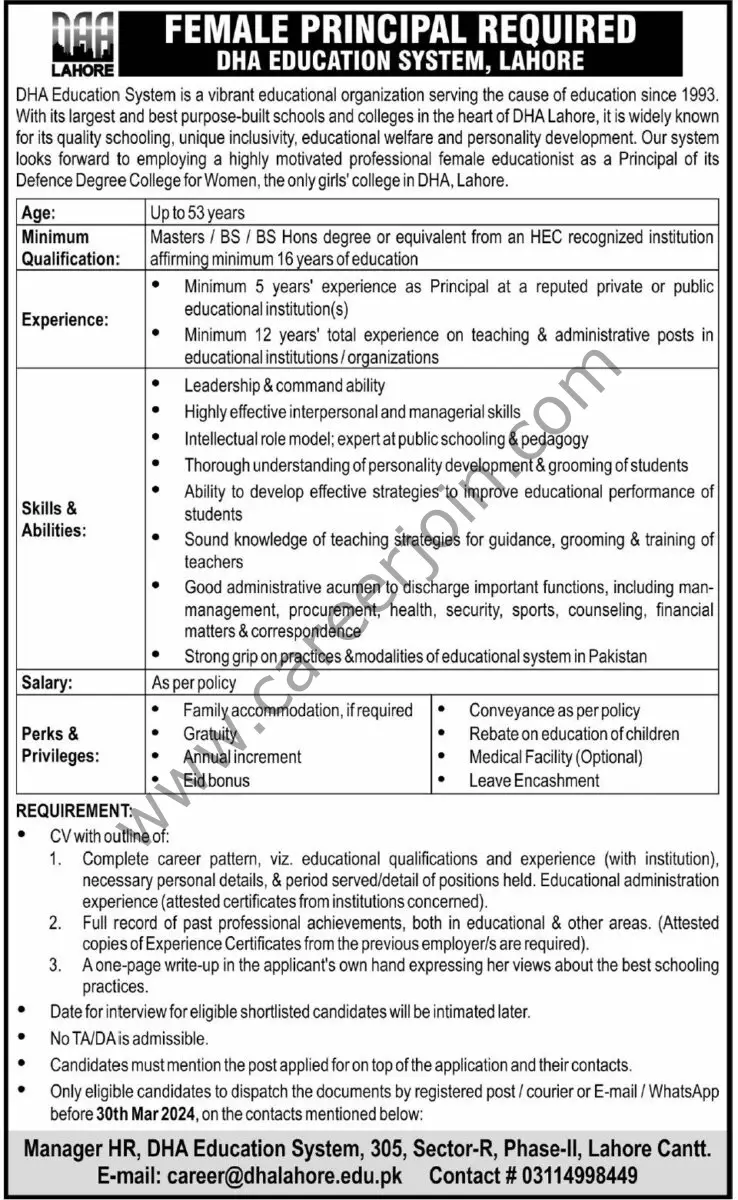 DHA Education System Jobs 03 March 2024 Express Tribune 1