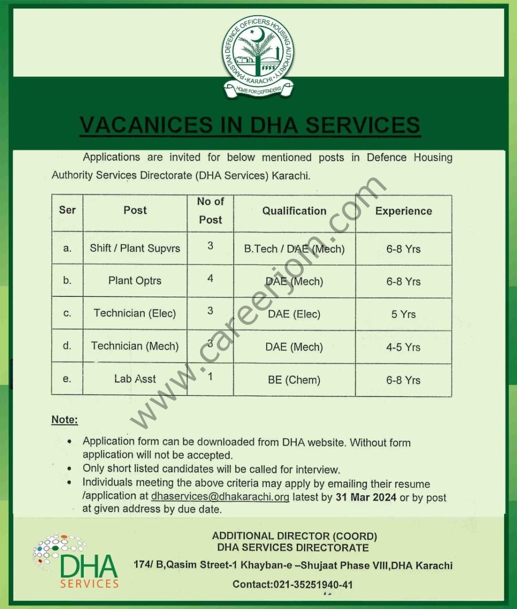 DHA Services Karachi Jobs March 2024 1
