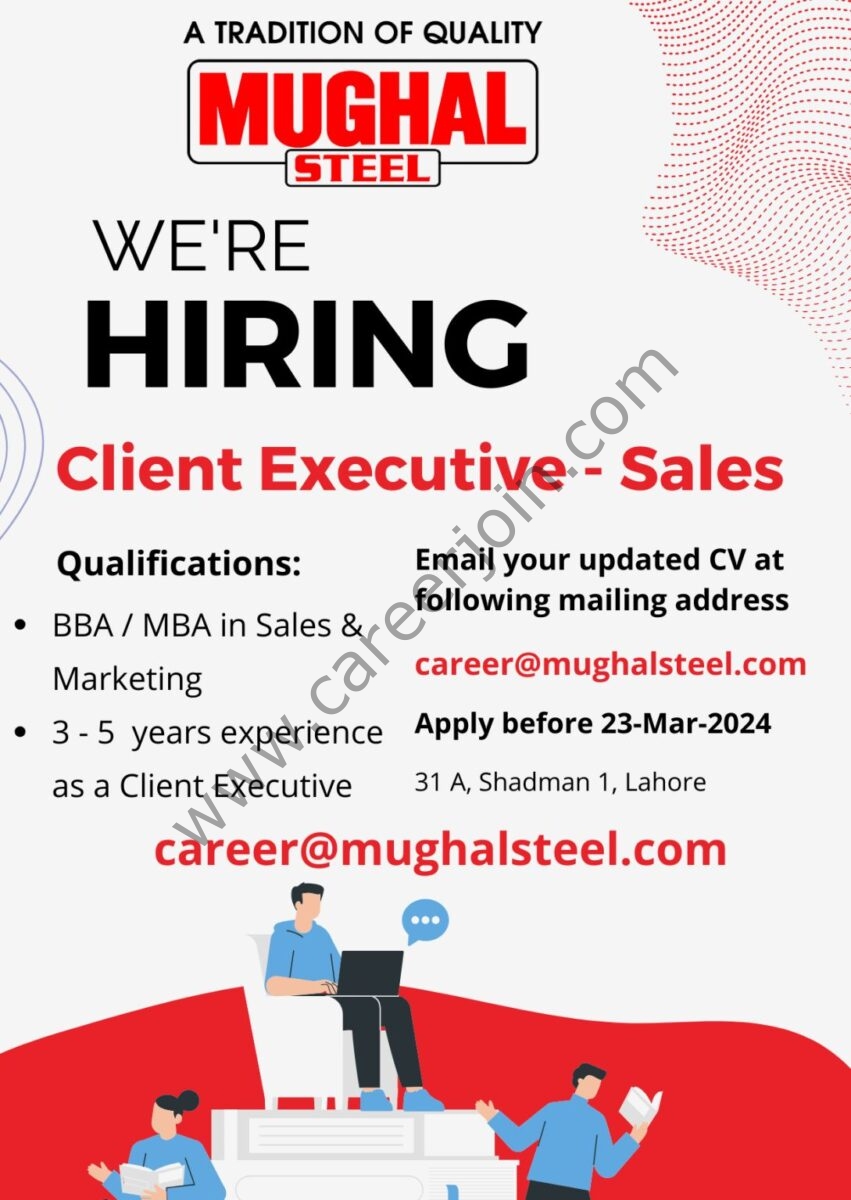 Mughal Steel Jobs Client Executive Sales 1