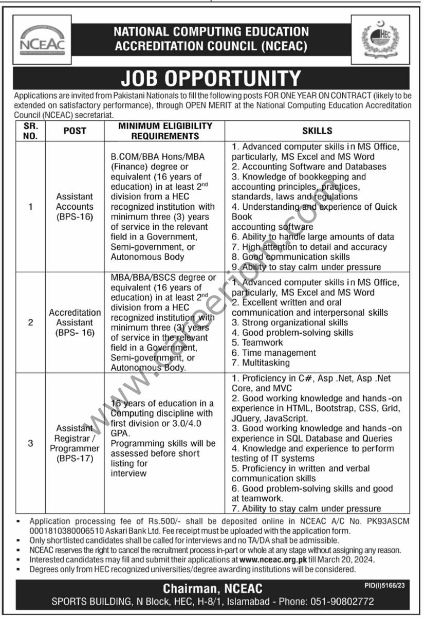 National Computing Education Accreditation Council NCEAC Jobs 29 February 2024 Dawn 1