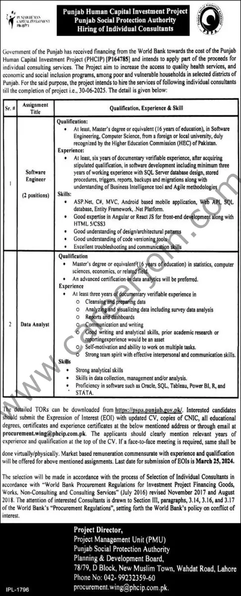 Punjab Social Protection Authority Jobs 07 March 2024 Express 1
