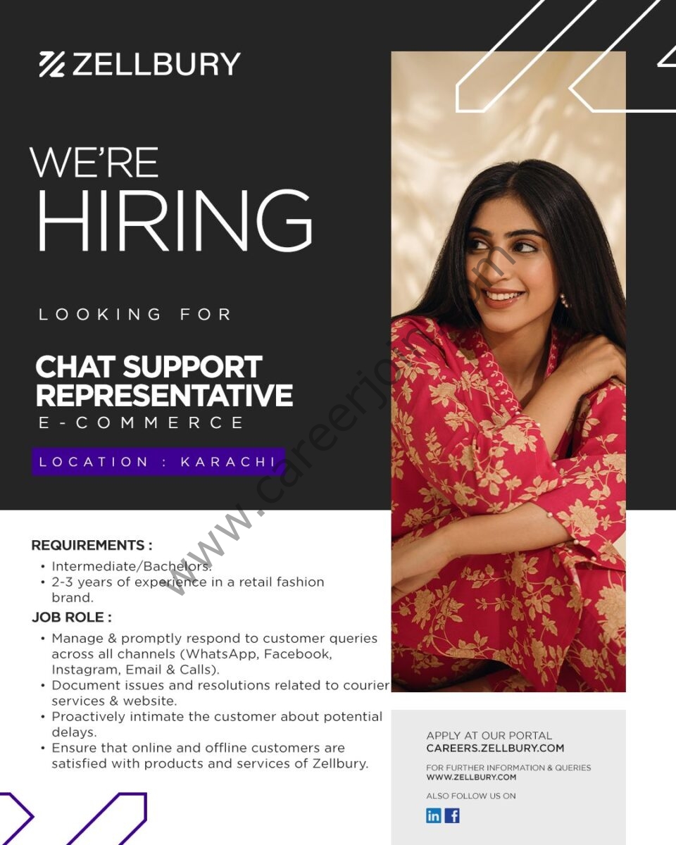 Zellbury Pakistan Jobs Chat Support Representative 1
