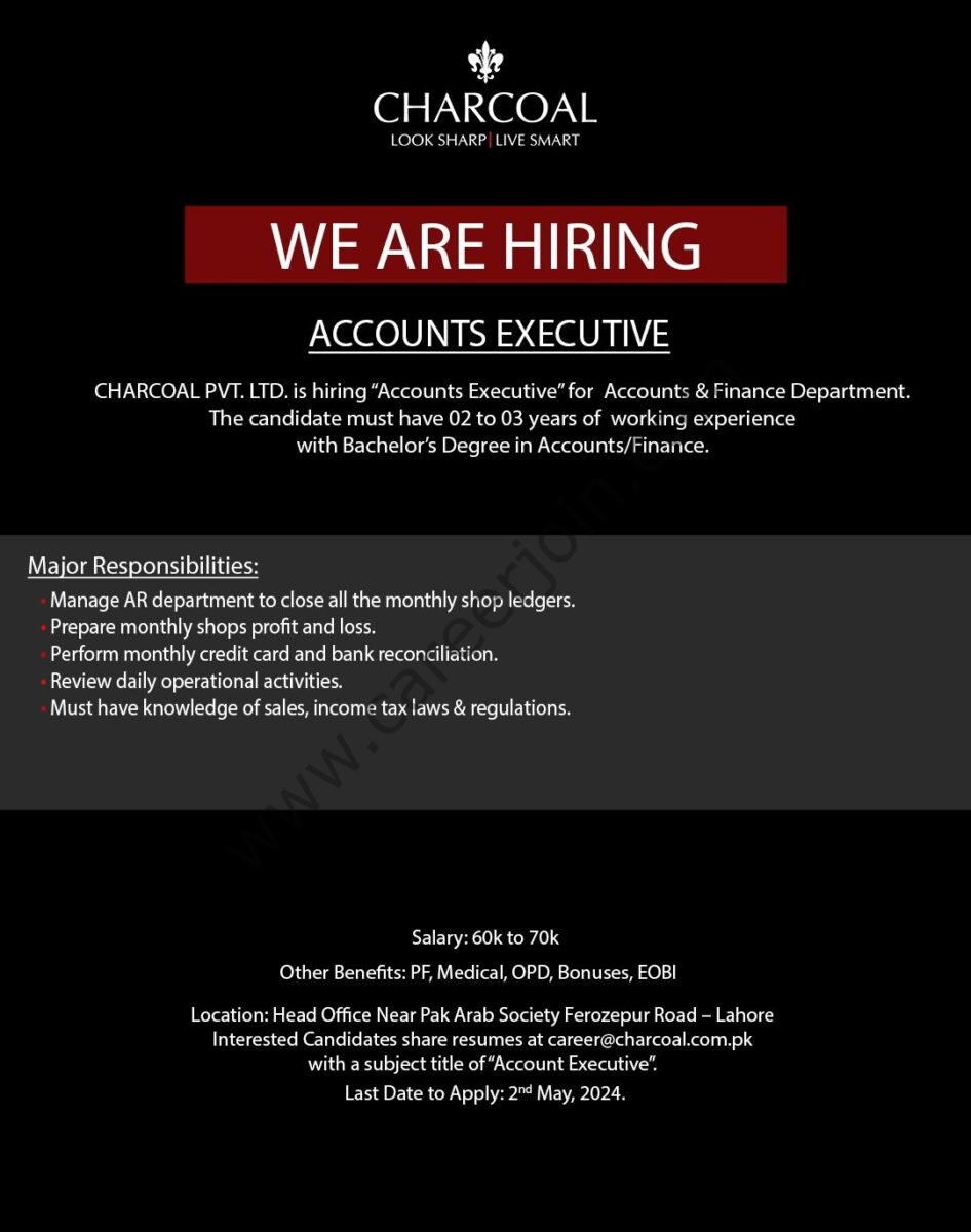 Charcoal Pvt Ltd Jobs Accounts Executive 1