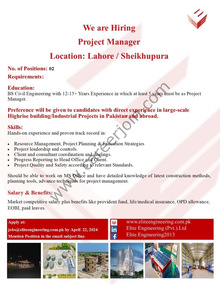 Elite Engineering Pvt Ltd Jobs Project Manager 1