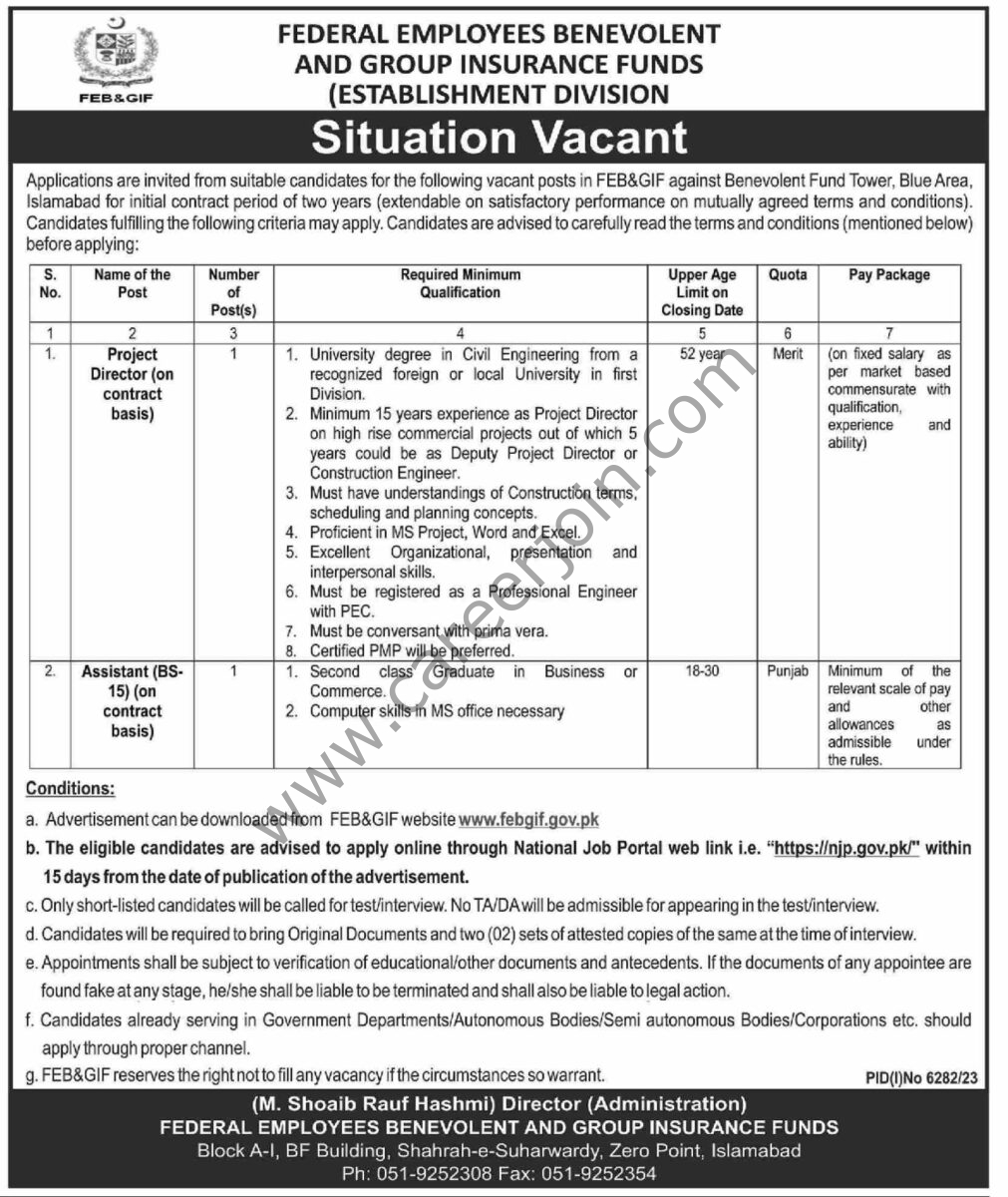 Federal Employees Benevolent & Group Insurance Funds Jobs 21 April 2024 Dawn 1