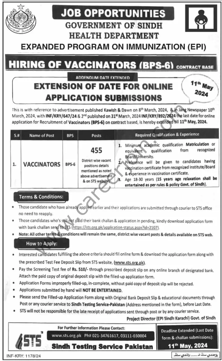 Health Department Sindh Jobs 26 April 2024 Dawn 1