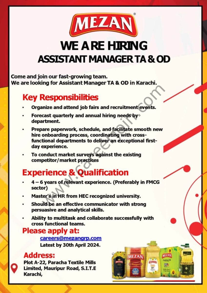 Mezan Group Jobs Assistant Manager Talent Acquisition and Organizational Development 1