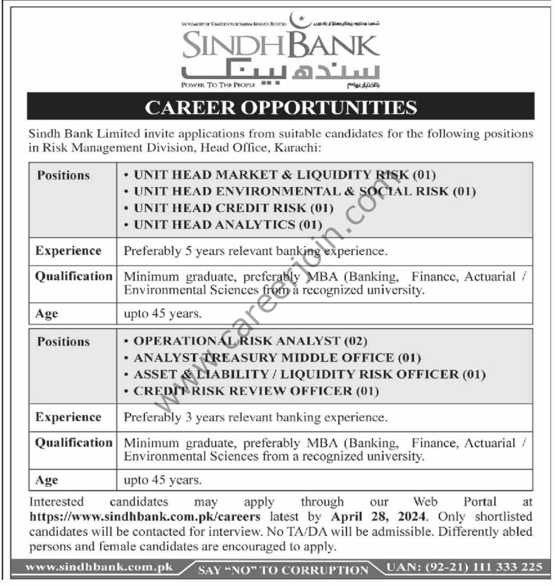 Sindh Bank Ltd Jobs April 2024 1
