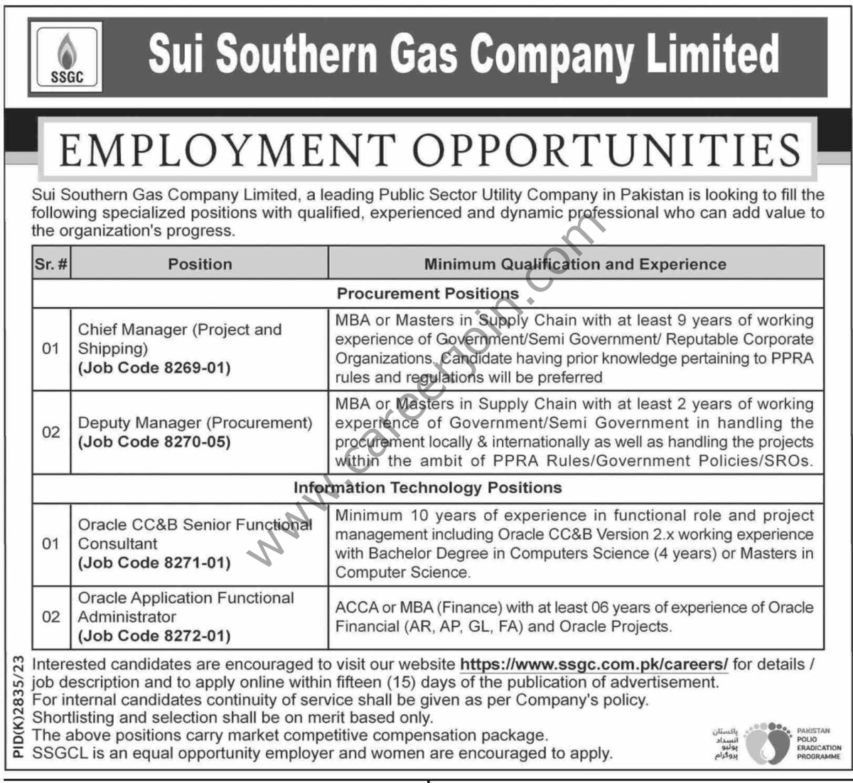 Sui Southern Gas Co Ltd SSGC Jobs 07 April 2024 Dawn 1 1