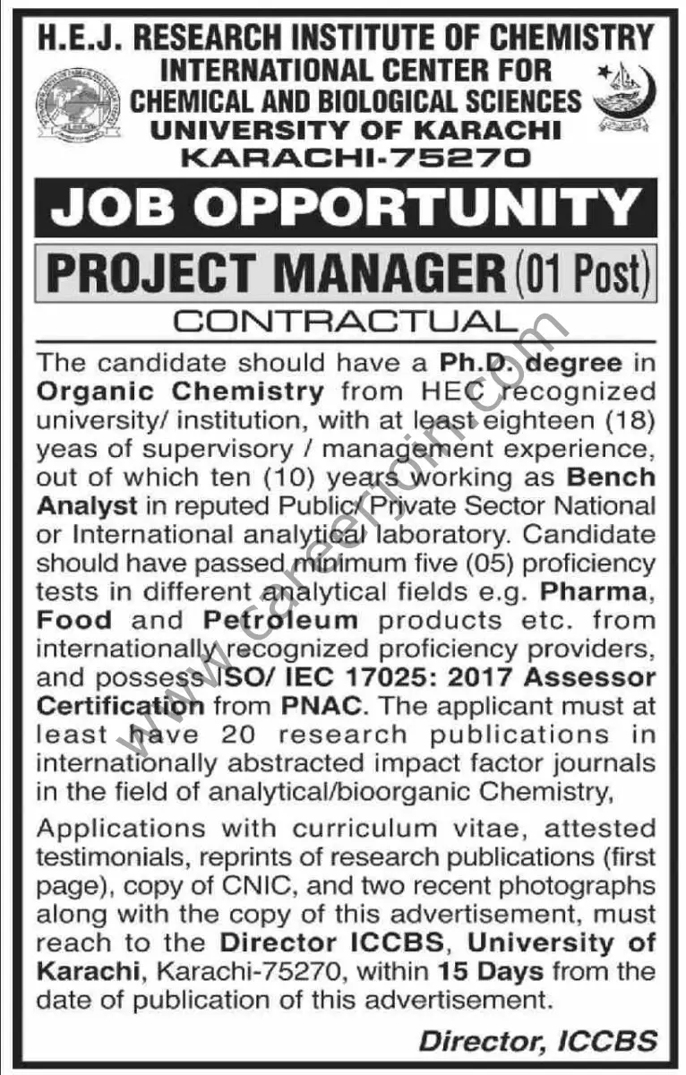  University Of Karachi Jobs Project Manager 12